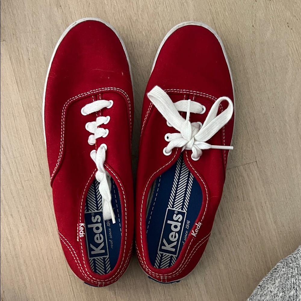 Keds Bold Red Sneakers with White Accents